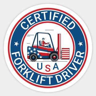 USA certified forklift driver. Sticker